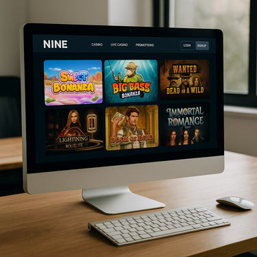 Nine Casino - Desktop Interface Design - Clean and Intuitive Layout